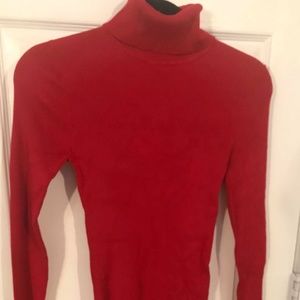 Red turtle neck
